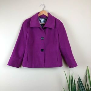 Plum Wool Pea Coat